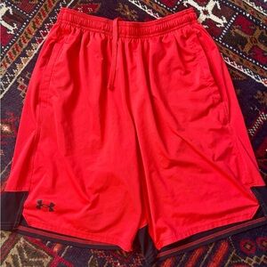Under Armour Men's Bright Red Athletic Shorts